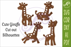 Giraffe SVG Laser Cut Files Cute Animal Silhouette 1 Product Image 4