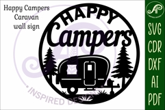 Happy Campers Caravan wall sign, camper home decor Product Image 5