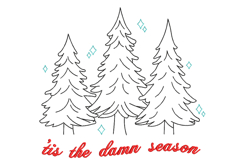 Christmas Tree, Tis the Damn Season, Machine Embroidery File Product Image 1
