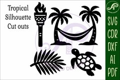 Tropical Silhouette Shapes, Summer Cut outs 2 Product Image 4