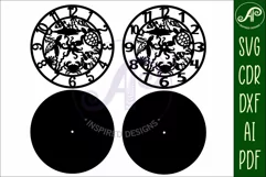 Sea life animal wall clock laser cut files, SVG file. vector Product Image 4
