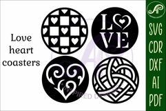 Heart Coasters, laser cut out Love heart designs d3 Product Image 4
