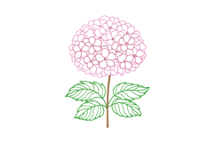 Hydrangea Embroidery Design, Floral Line Art Flower Machine Product Image 1