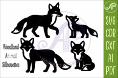 Woodland animal Silhouette Foxes for laser cutting Product Image 4