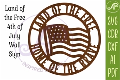 Land of the free Wall Art SVG Patriotic USA Laser Cut Sign Product Image 4