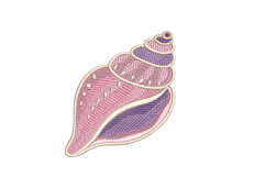 Spiral Seashell Embroidery Design Coastal Shell Product Image 1