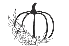 Floral Pumpkin Embroidery Design Product Image 1