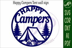 Happy Campers tent wall sign, camper home decor Product Image 4