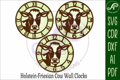 Holstein Cow Clock SVG Milking Cow Wall Clocks Product Image 4