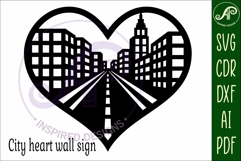City scene heart wall sign, SVG file. Product Image 4