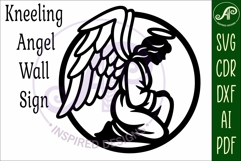 Kneeling Angel Name Sign SVG, Praying Angel Wall Art Laser Product Image 4