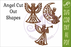Angel SVG Silhouette, Guardian Angel Laser Cut Files2 Product Image 4