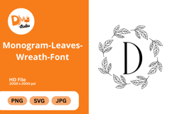 Monogram Leaves Wreath Font Product Image 1