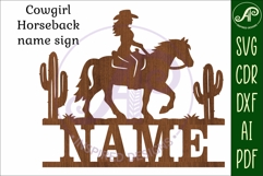 Cowgirl Horse Rider SVG -Western Cowboy Silhouette -Ranch Product Image 4