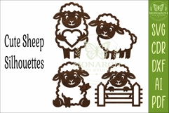 Cute Sheep Silhouettes SVG Farm Animal Laser Cut Files 2 Product Image 4