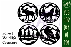 Forest Animal Coasters, laser cut out Wildlife coaster 2 Product Image 4