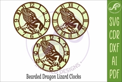 Bearded Dragon Lizard Clock SVG, Reptile Laser Cut Clock Product Image 4