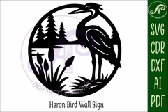Heron bird wall sign svg laser cut file Product Image 4