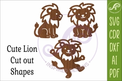Cute Lions SVG Laser Cut Files Animal Silhouette 2 Product Image 4