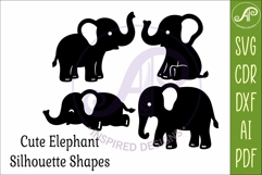 Cute Elephant SVG Laser Cut Files Animal Silhouette 1 Product Image 3
