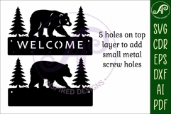 Black Bear Key holder designs for wood and metal Product Image 4