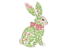 Easter Bunny with bow Machine Embroidery Product Image 1