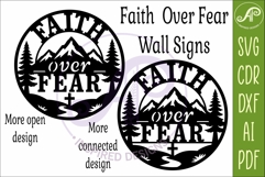 Faith Over Fear Mountain Wall Art SVG, Christian Laser Cut Product Image 4