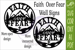 Faith Over Fear Mountain Wall Art SVG, Christian Laser Cut Product Image 4