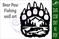 Bear paw print with Fishing wall sign Product Image 4