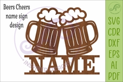 Beer Mug Name Sign SVG | Bar Wall Decor Laser Cut File Product Image 4