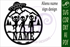 Alien Name Sign SVG Round, UFO Kids Room Decor, Space Wall Product Image 4