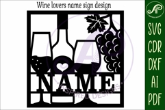 Wine lovers themed named wall sign or card topper Product Image 4