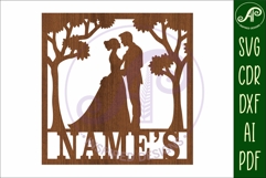 Wedding bride and groom name sign svg laser Product Image 4