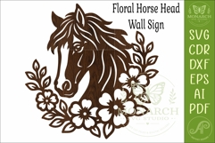 Floral Horse Head SVG Wildflower Wall Decor Laser Cut File Product Image 4