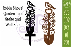Robin Garden Shovel Wall Art &amp; Garden Stake SVG Product Image 4