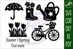 Spring / Easter silhouettes laser cut outs SVG 2 Product Image 4