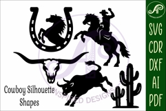 Western, Cowboy Cowgirl silhouettes laser cut outs 1 Product Image 5