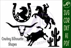 Western, Cowboy Cowgirl silhouettes laser cut outs 1 Product Image 5