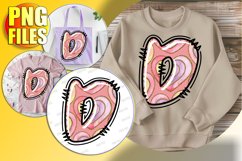 D Doodle Letter Valentine Sweet Whimsical Heart! Product Image 1