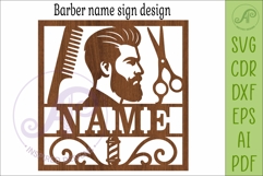 Square Barber Name Sign, Custom Salon Wall Decor, Product Image 4