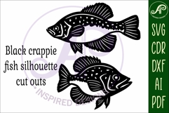 Black Crappie fish Silhouette laser cut wall art Product Image 4