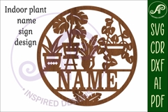 Indoor plants name wall art sign, SVG personalized sign Product Image 4