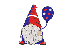 American Gnome with balloon Machine Embroidery Design Product Image 1