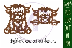 Highland cow laser cut outs SVG file Product Image 4
