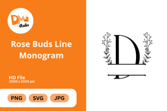 Rose Buds Line Monogram Product Image 1