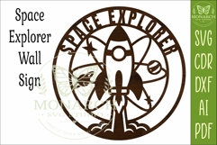 Space Explorer Wall Sign SVG | Rocket Nursery Decor Laser Product Image 4