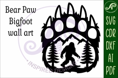 Bear paw print with bigfoot wall sign Product Image 4