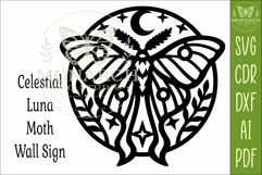 Celestial Luna Moth SVG | Moon and Stars Wall Art | Laser Product Image 4