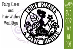 Fairy Kisses Pixie Wishes SVG | Fairy Wall Sign Laser Cut Product Image 4
