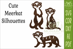 Cute Meerkat SVG. Playful Meerkat Silhouettes 2 Product Image 4